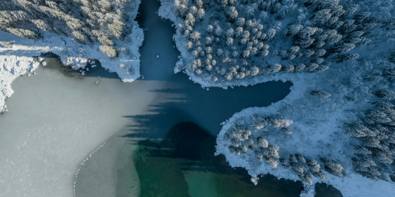 frozen aerial landscape