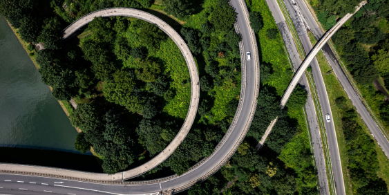 curving road overpass