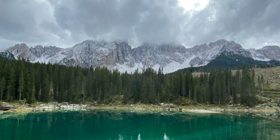 Mountain view across lake