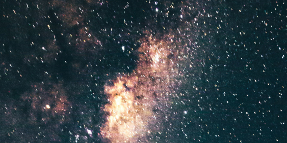 Stars and night through a telescope