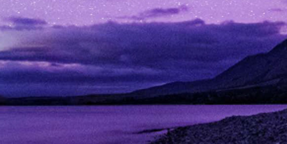 Nightscape with purple sky in New Zealand
