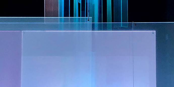 translucent purple and blue panels 