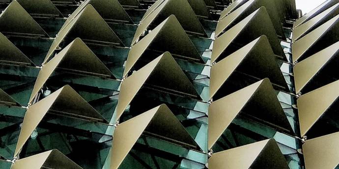 Spiky architecture on a high rise building