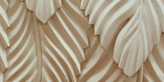 White stone leaf pattern