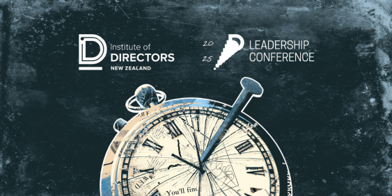 A clock displaying the words "Directors Conference" prominently on its face