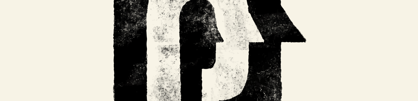 Black and white logo featuring the letter "P" with a cutout shape of people integrated into the design.