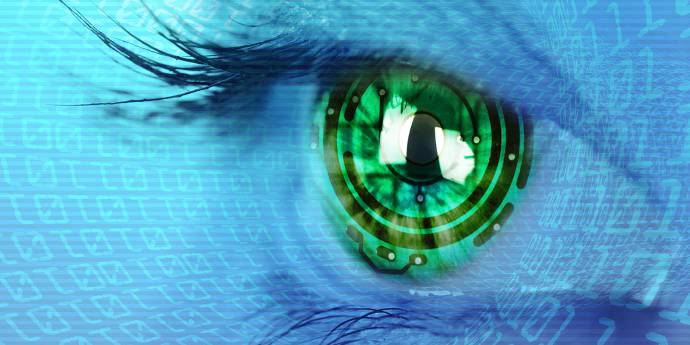 computer data reflected in an eye