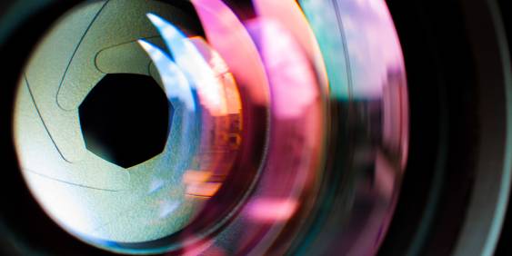 close up of a camera lens