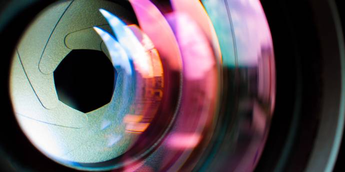 close up of a camera lens