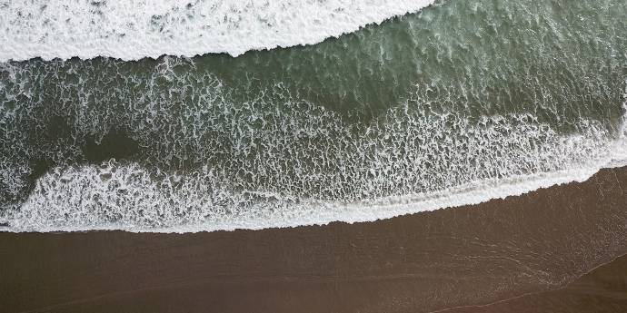 Aerial view of beach in Tauranga