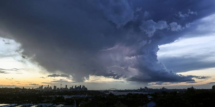 Storm clouds building over Sydney