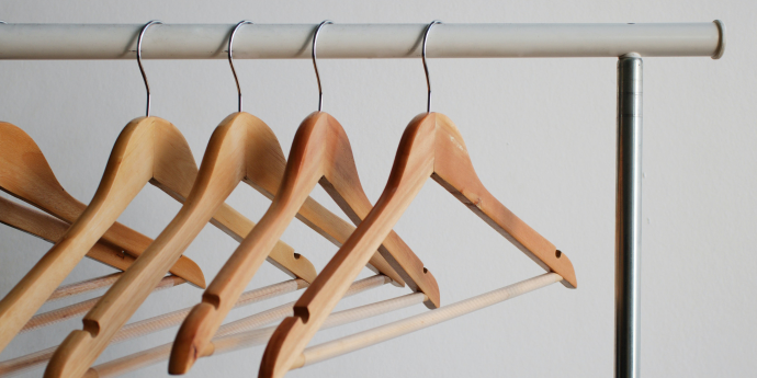 coat hangers on clothes rack