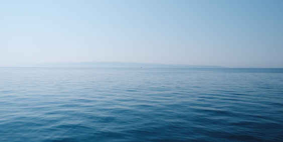 calm blue ocean and blue sky