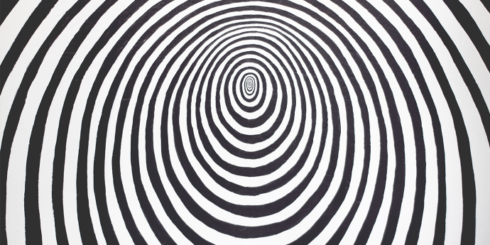 Black and white circles creating an optical illusion