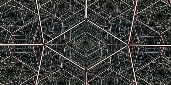 A geometric black and white pattern showcasing diamond shapes throughout.