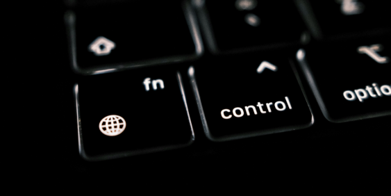 Keyboard zoomed in on control key