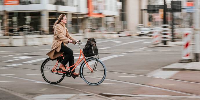 Woman on bicycle