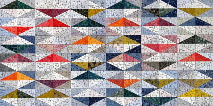 Coloured mosaic tiles