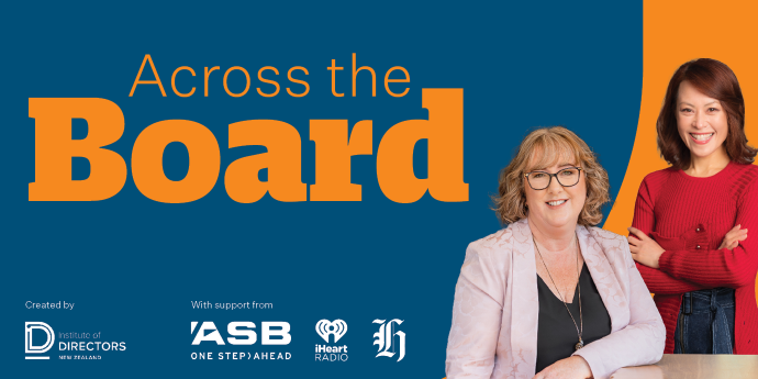 Across the board banner with IoD’s CEO Kirsten Patterson and Sonia Yee