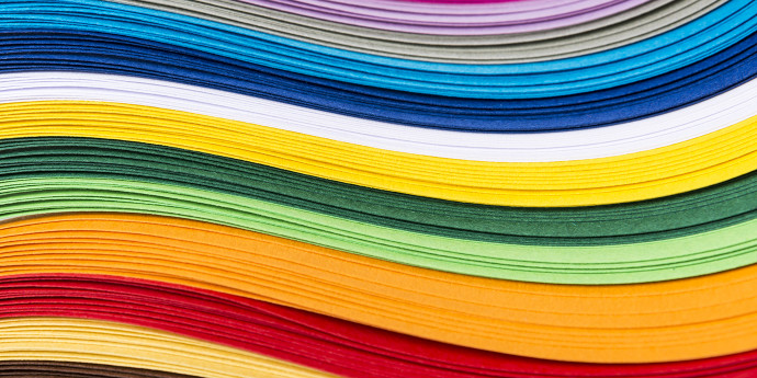 layers of coloured paper 