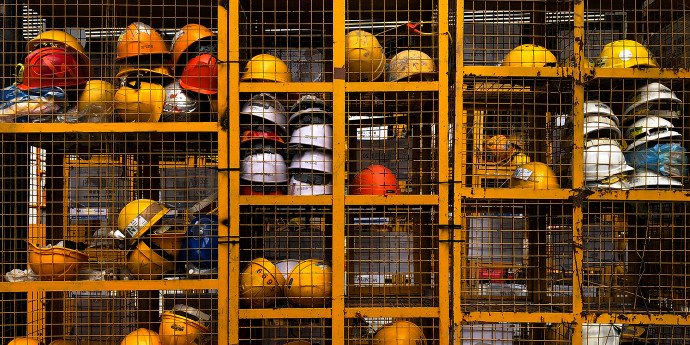 storage container of safety hard hats
