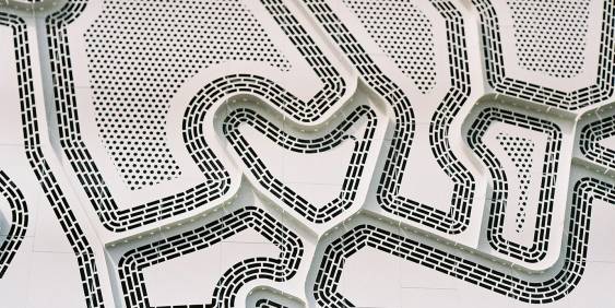 White and black three d mosaic pattern